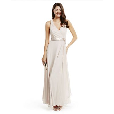 Rose pink 'Lily' waterfall evening dress